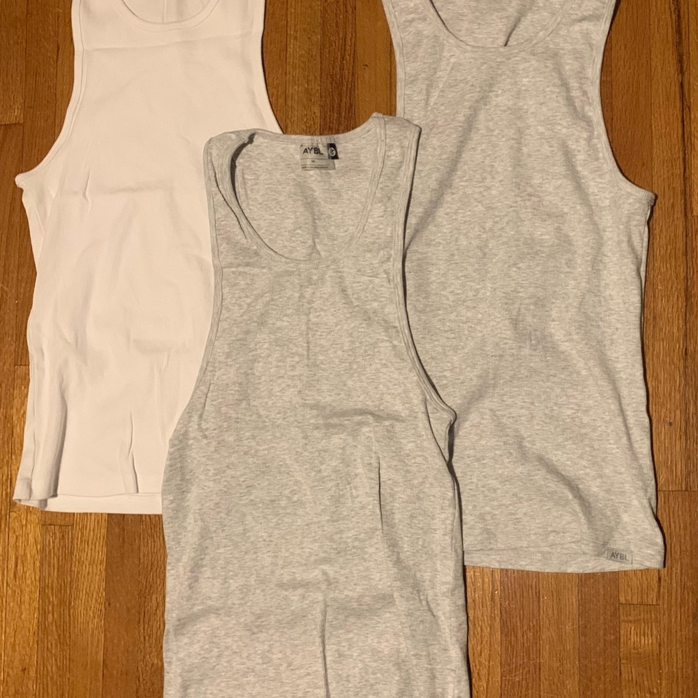 AYBL White and Gray Tank Tops